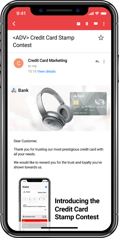Customer Touchpoint (Email) for Loyalty Management - Stamp Card
